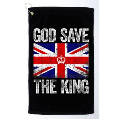 God Save The King Charles III Tee UK Flag Top King Charles Retro Golf Towel