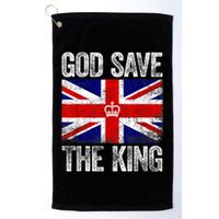 God Save The King Charles III Tee UK Flag Top King Charles Retro Golf Towel