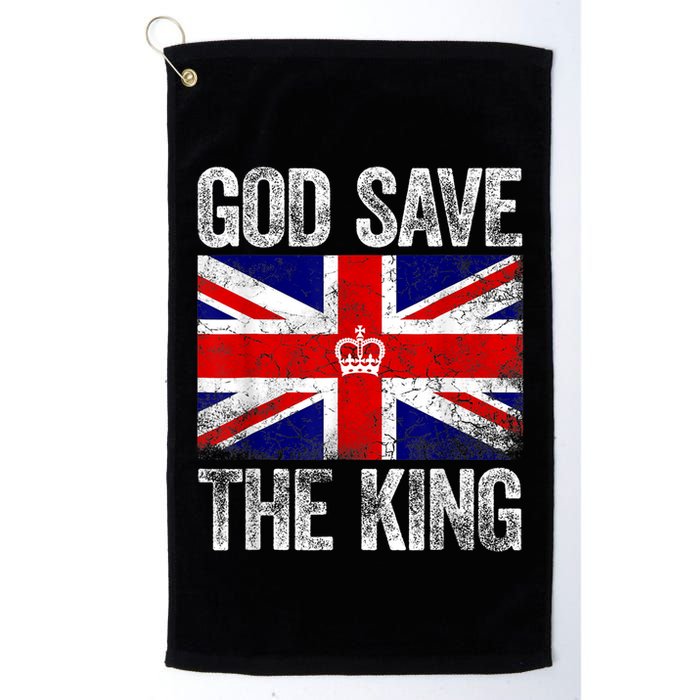 God Save The King Charles III Tee UK Flag Top King Charles Retro Golf Towel