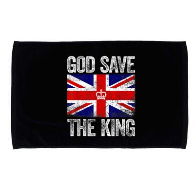 God Save The King Charles III Tee UK Flag Top King Charles Retro Microfiber Hand Towel