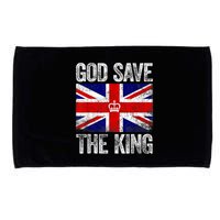 God Save The King Charles III Tee UK Flag Top King Charles Retro Microfiber Hand Towel