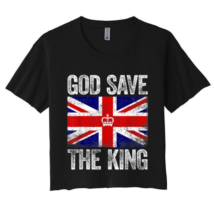 God Save The King Charles III Tee UK Flag Top King Charles Retro Crop Top