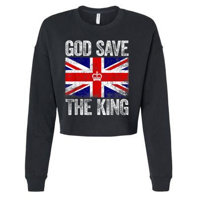 God Save The King Charles III Tee UK Flag Top King Charles Retro Cropped Pullover Crew