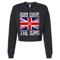 God Save The King Charles III Tee UK Flag Top King Charles Retro Cropped Pullover Crew
