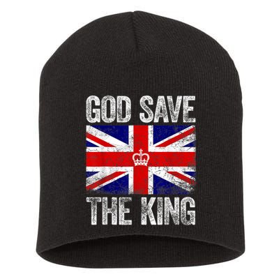 God Save The King Charles III Tee UK Flag Top King Charles Retro Short Acrylic Beanie