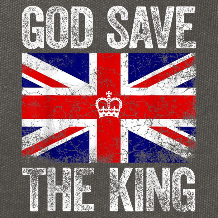 God Save The King Charles III Tee UK Flag Top King Charles Retro Cotton Canvas Backpack