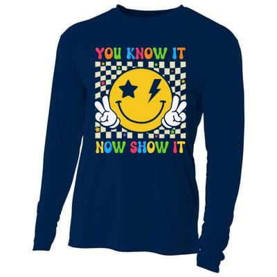 Groovy State Testing Day Teacher You Know It Now Show It Cooling Performance Long Sleeve Crew