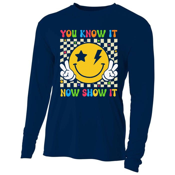 Groovy State Testing Day Teacher You Know It Now Show It Cooling Performance Long Sleeve Crew