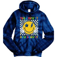 Groovy State Testing Day Teacher You Know It Now Show It Tie Dye Hoodie