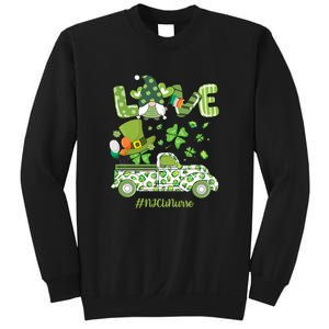 Gnome Shamrock Truck Love NICU Nurse Nursing St Patricks Day Sweatshirt