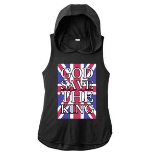 God Save The King British Royal Family Uk Union Jack Flag Gift Ladies PosiCharge Tri-Blend Wicking Draft Hoodie Tank