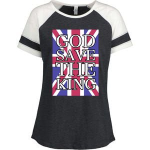 God Save The King British Royal Family Uk Union Jack Flag Gift Enza Ladies Jersey Colorblock Tee