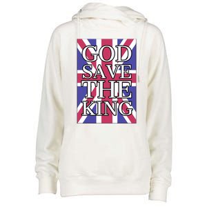 God Save The King British Royal Family Uk Union Jack Flag Gift Womens Funnel Neck Pullover Hood