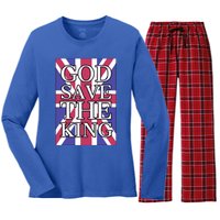 God Save The King British Royal Family Uk Union Jack Flag Gift Women's Long Sleeve Flannel Pajama Set 