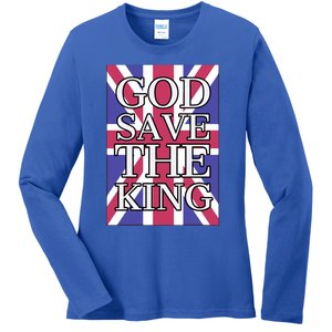 God Save The King British Royal Family Uk Union Jack Flag Gift Ladies Long Sleeve Shirt