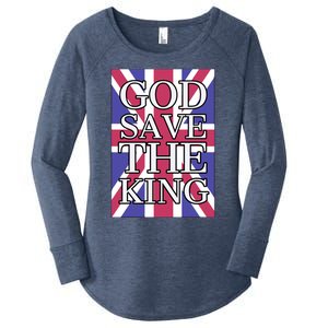 God Save The King British Royal Family Uk Union Jack Flag Gift Women's Perfect Tri Tunic Long Sleeve Shirt