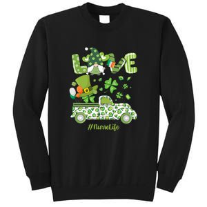 Gnome Shamrock Truck Love Nurse Life Nursing St Patricks Day Sweatshirt