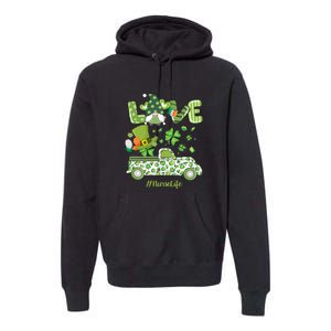 Gnome Shamrock Truck Love Nurse Life Nursing St Patricks Day Premium Hoodie