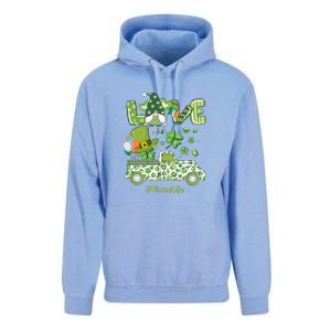 Gnome Shamrock Truck Love Nurse Life Nursing St Patricks Day Unisex Surf Hoodie