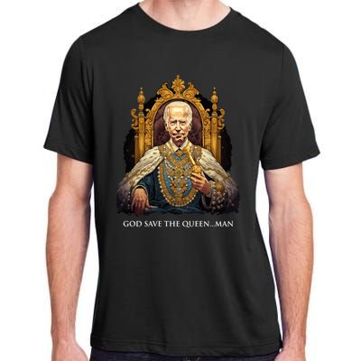 God Save The Queen Man Funny Joe Biden American Flag Adult ChromaSoft Performance T-Shirt