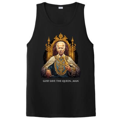 God Save The Queen Man Funny Joe Biden American Flag PosiCharge Competitor Tank