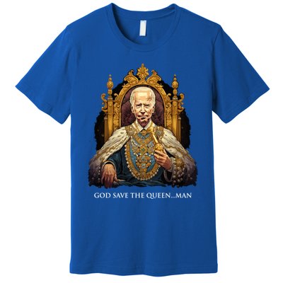 God Save The Queen Man Funny Joe Biden American Flag Premium T-Shirt