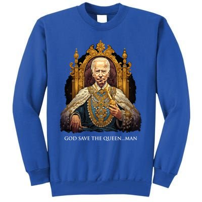 God Save The Queen Man Funny Joe Biden American Flag Tall Sweatshirt