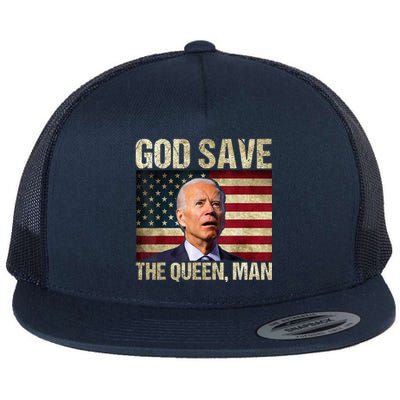 Save The Queen Man Funny Joe Biden American Flag Flat Bill Trucker Hat