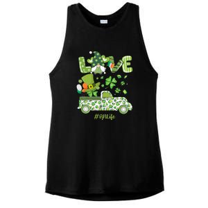 Gnome Shamrock Truck Love RN Life Nurse St Patricks Ladies PosiCharge Tri-Blend Wicking Tank