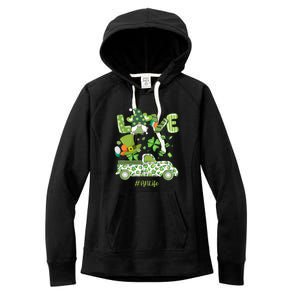 Gnome Shamrock Truck Love RN Life Nurse St Patricks Women's Fleece Hoodie