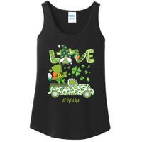 Gnome Shamrock Truck Love RN Life Nurse St Patricks Ladies Essential Tank