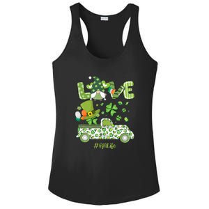 Gnome Shamrock Truck Love RN Life Nurse St Patricks Ladies PosiCharge Competitor Racerback Tank