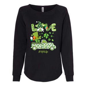 Gnome Shamrock Truck Love RN Life Nurse St Patricks Womens California Wash Sweatshirt