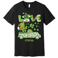 Gnome Shamrock Truck Love RN Life Nurse St Patricks Premium T-Shirt