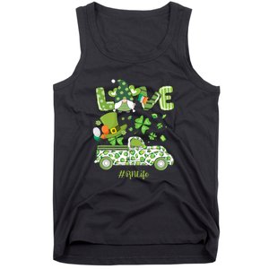 Gnome Shamrock Truck Love RN Life Nurse St Patricks Tank Top