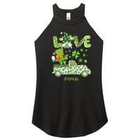 Gnome Shamrock Truck Love RN Life Nurse St Patricks Women's Perfect Tri Rocker Tank