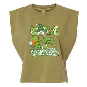 Gnome Shamrock Truck Love RN Life Nurse St Patricks Garment-Dyed Women's Muscle Tee