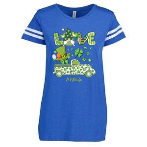 Gnome Shamrock Truck Love RN Life Nurse St Patricks Enza Ladies Jersey Football T-Shirt