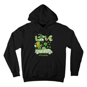 Gnome Shamrock Truck Love Scrub Life Nurse St Patricks Day Hoodie