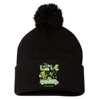 Gnome Shamrock Truck Love Scrub Life Nurse St Patricks Day Pom Pom 12in Knit Beanie