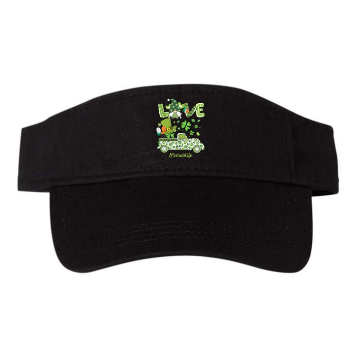 Gnome Shamrock Truck Love Scrub Life Nurse St Patricks Day Valucap Bio-Washed Visor