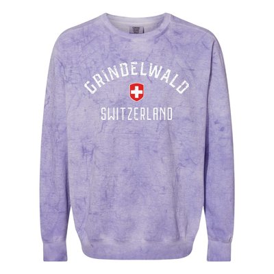 Grindelwald Switzerland T Swiss Flag Grindelwald Colorblast Crewneck Sweatshirt