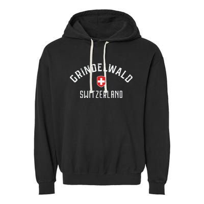 Grindelwald Switzerland T Swiss Flag Grindelwald Garment-Dyed Fleece Hoodie