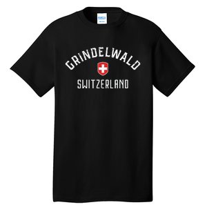 Grindelwald Switzerland T Swiss Flag Grindelwald Tall T-Shirt