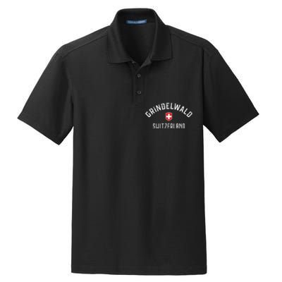 Grindelwald Switzerland T Swiss Flag Grindelwald Dry Zone Grid Polo