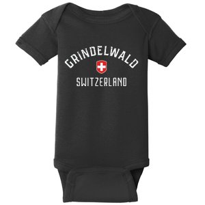 Grindelwald Switzerland T Swiss Flag Grindelwald Baby Bodysuit