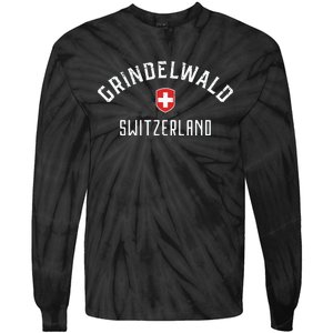 Grindelwald Switzerland T Swiss Flag Grindelwald Tie-Dye Long Sleeve Shirt