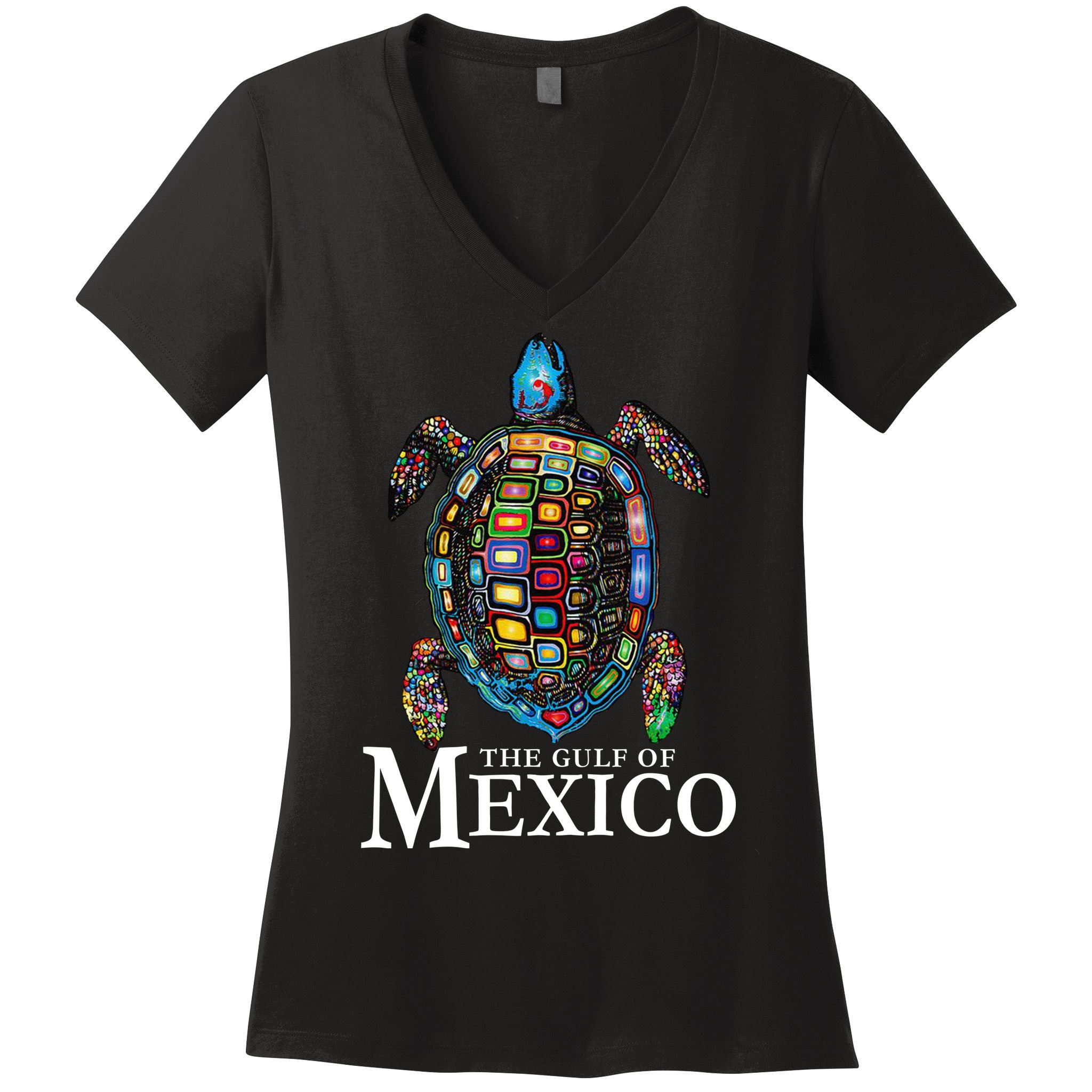 Graphic Sea Turtle Gulf Of Mexico Never Forget Trump Women's V-Neck T-Shirt