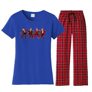 Group Santa Trump Dancing Xmas Funny President Supporter Great Gift Women's Flannel Pajama Set