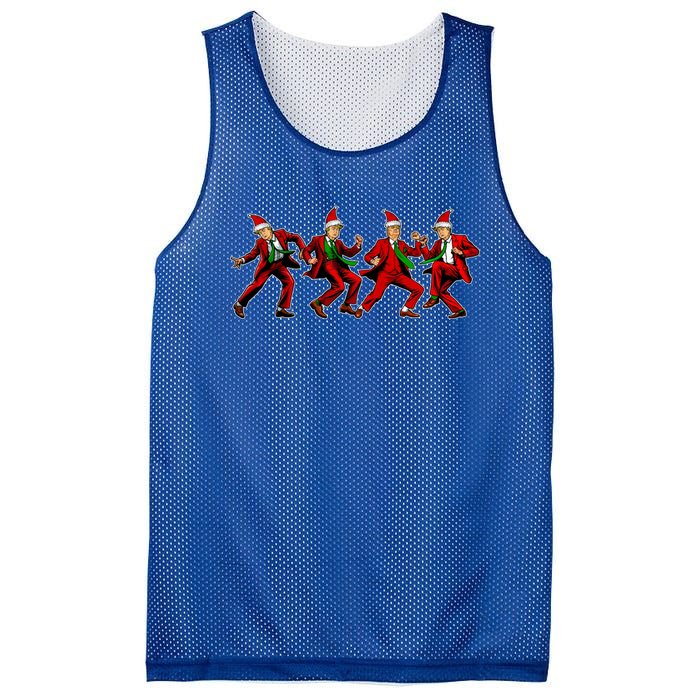 Group Santa Trump Dancing Xmas Funny President Supporter Great Gift Mesh Reversible Basketball Jersey Tank